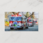 消防士-パレードの消防車のライン 名刺 (裏面)