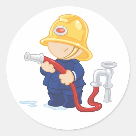 消防士 ラウンドシール (正面)