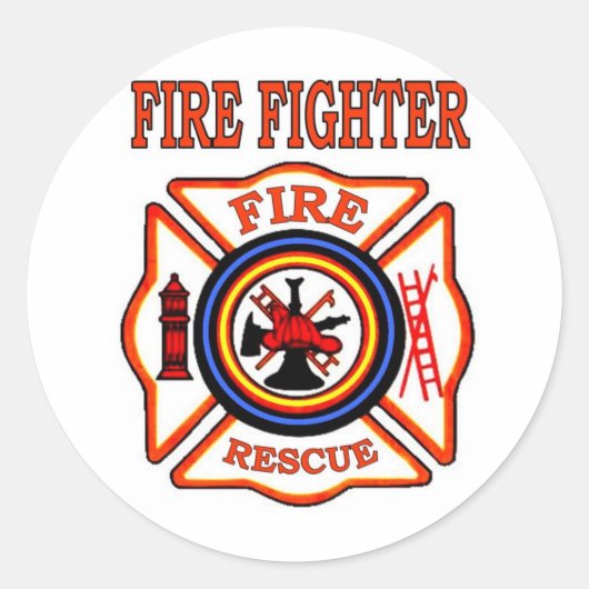 消防士 ラウンドシール (正面)