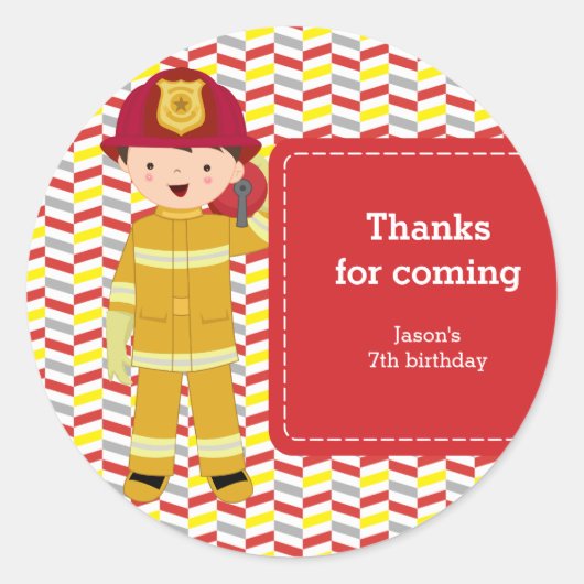 消防士 ラウンドシール (正面)