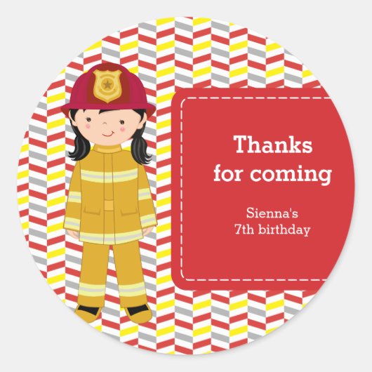 消防士 ラウンドシール (正面)