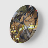 消防士 ラウンド壁時計 (傾斜)