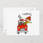 消防士 レスキュー Tシャツ＆ギフト ポストカード (正面/裏面)