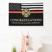 消防士 レッドライン フラッグ 消防学校 卒業 横断幕 (インサイチュ)