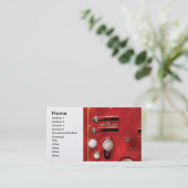 消防士-レバーおよび弁 名刺 (スタンド正面)