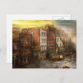 消防士 – ワシントンDC – ベデルの寝具で発砲 ポストカード (正面/裏面)