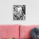 消防士 – 勇気 – 木炭スケッチ キャンバスプリント (インサイチュ (リビング))