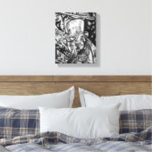 消防士 – 勇気 – 木炭スケッチ キャンバスプリント (インサイチュ (寝室))