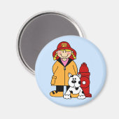 消防士（女の子） マグネット (正面/裏面)