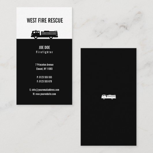 消防士 |完全 名刺 (正面/裏面)