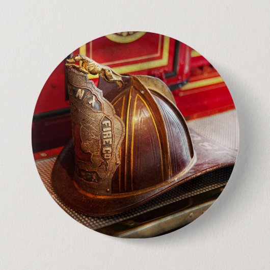 消防士-帽子-司令官 缶バッジ (正面)