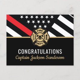 消防士 引退 赤線 フラッグ 消防士 インビテーションポストカード