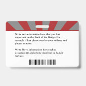 消防士 従業員 ID カード 写真 ロゴ カスタム バッジ (裏面)