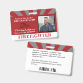 消防士 従業員 ID カード 写真 ロゴ カスタム バッジ (正面＆裏面)