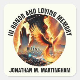 消防士 思い出のステッカー スクエアシール