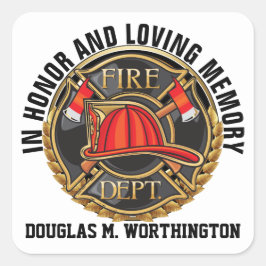 消防士　愛する記憶　ステッカー スクエアシール