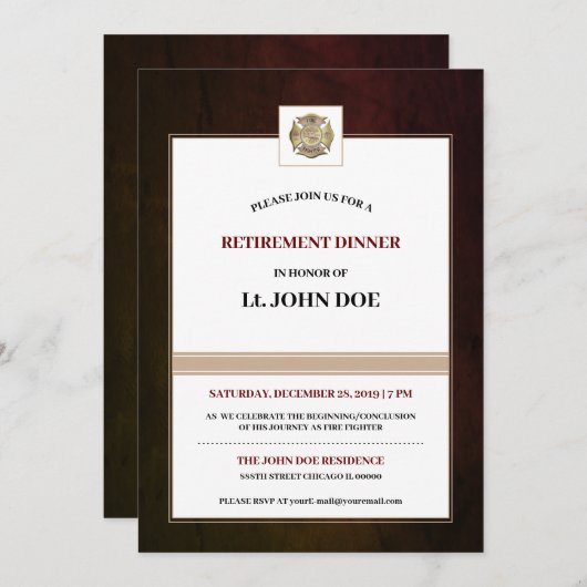 消防士 招待状 (正面/裏面)