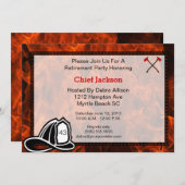 消防士/最高退職パーティの招待状 招待状 (正面/裏面)