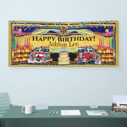 消防士 横断幕 (トレードショー)