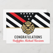 消防士 消防アカデミー 赤線 フラッグ 卒業 (正面/裏面)