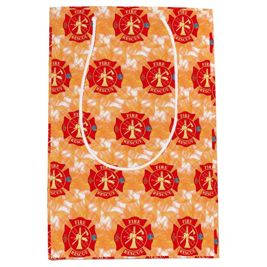消防士 消防レスキュー マルテーゼクロス 消防 ミディアムペーパーバッグ (正面)