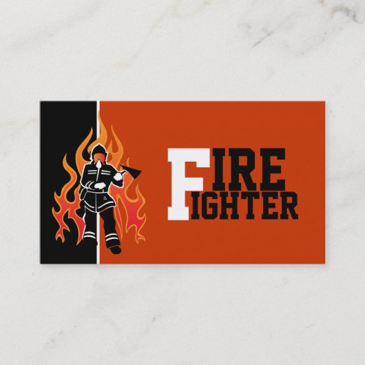消防士/消防士の目を引く名刺 名刺 (正面)