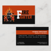 消防士/消防士の目を引く名刺 名刺 (正面/裏面)