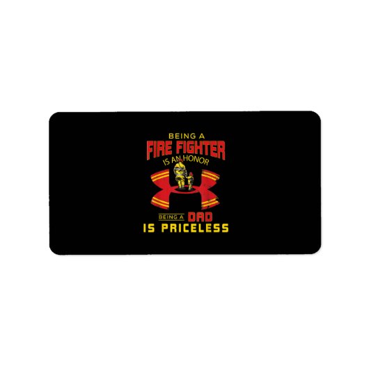 消防士 – 消防士パパ ラベル (正面)