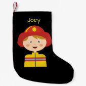 消防士 - 消防士 - カートゥーン スモールクリスマスストッキング (正面)