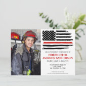 消防士 消防学校 卒業 消防士 フォト 招待状 (スタンド正面)