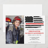 消防士 消防学校 卒業 消防士 フォト 招待状 (正面/裏面)