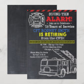 消防士 消防官 引退 招待状 (正面/裏面)