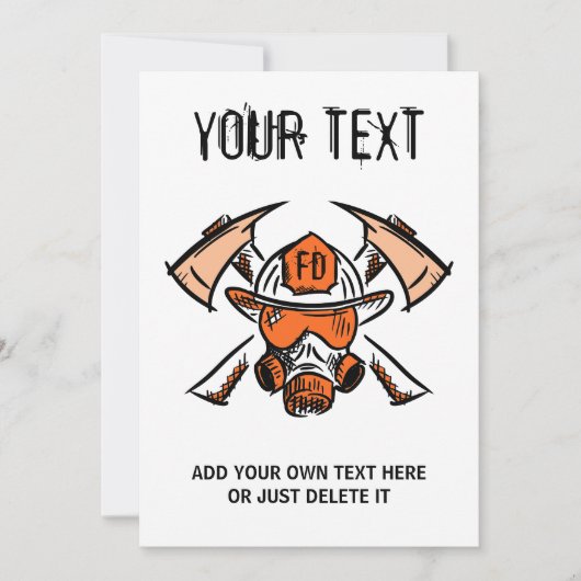 消防士。消防署。ギフトアイデア 招待状 (正面)