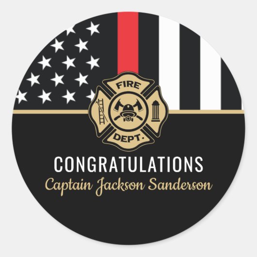 消防士 消防署 引退 消防員 ラウンドシール (正面)