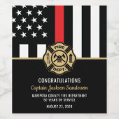 消防士 消防署 引退 消防員 ワインラベル (シングルラベル)