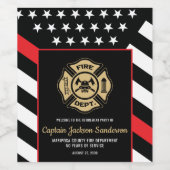 消防士 消防署 消防士 引退 ワインラベル (シングルラベル)