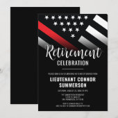 消防士 消防署 退職パーティー 招待状 (正面/裏面)