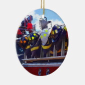 消防士 – 消防車のヘルメット セラミックオーナメント (右)