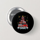 消防士 消防車 クリスマスツリーライト サンタクロース 缶バッジ (正面&裏面)