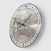 消防士-火のデモンストレーション ラージ壁時計 (傾斜)