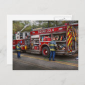 消防士 – 火モダン車 ポストカード (正面/裏面)