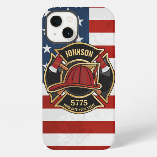 消防士 火事 救助部 アメリカ国旗 オリジナル iPhone 13ケース