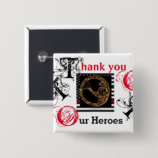 消防士 缶バッジ (正面&裏面)