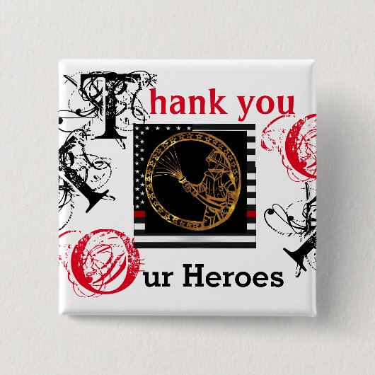 消防士 缶バッジ (正面)