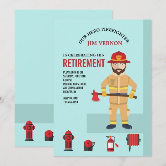 消防士·設備招待状 招待状 (正面/裏面)