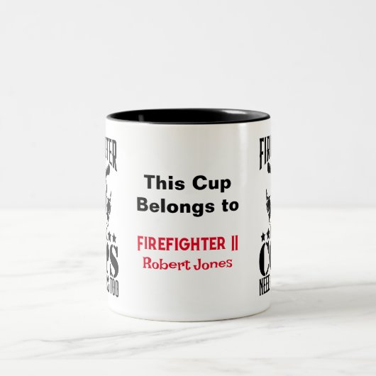 消防士、警察もヒーローを必要とするので、コーヒー ツートーンマグカップ (中央)