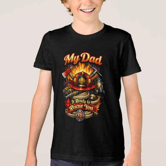 消防士 (2) トライブレンドTシャツ (正面)