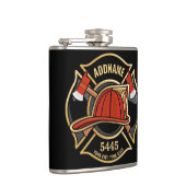 消防士 ADD 名前 消防署 部門 バッジ フラスク (右)