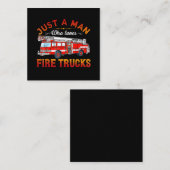 消防士 | Just Man Love Love A Fire Trucks スクエア名刺 (正面/裏面)