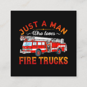 消防士 Just Man Love Love A Fire Trucks スクエア名刺